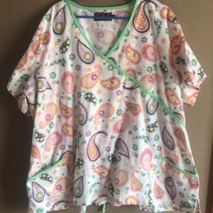 Plus size scrub top